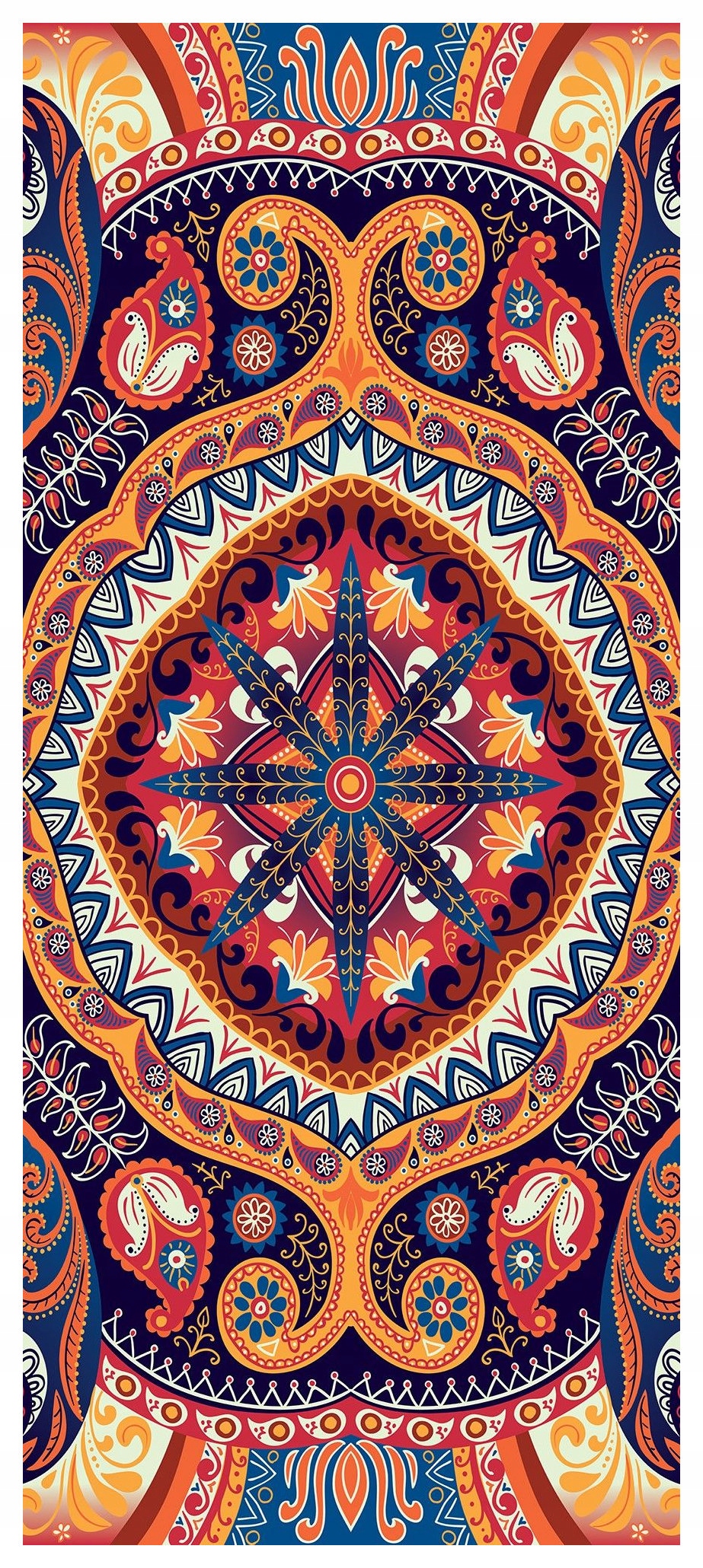 Vliesová fototapeta Paisley Mandala teplé barvy geometrie 91x211 lepidlo