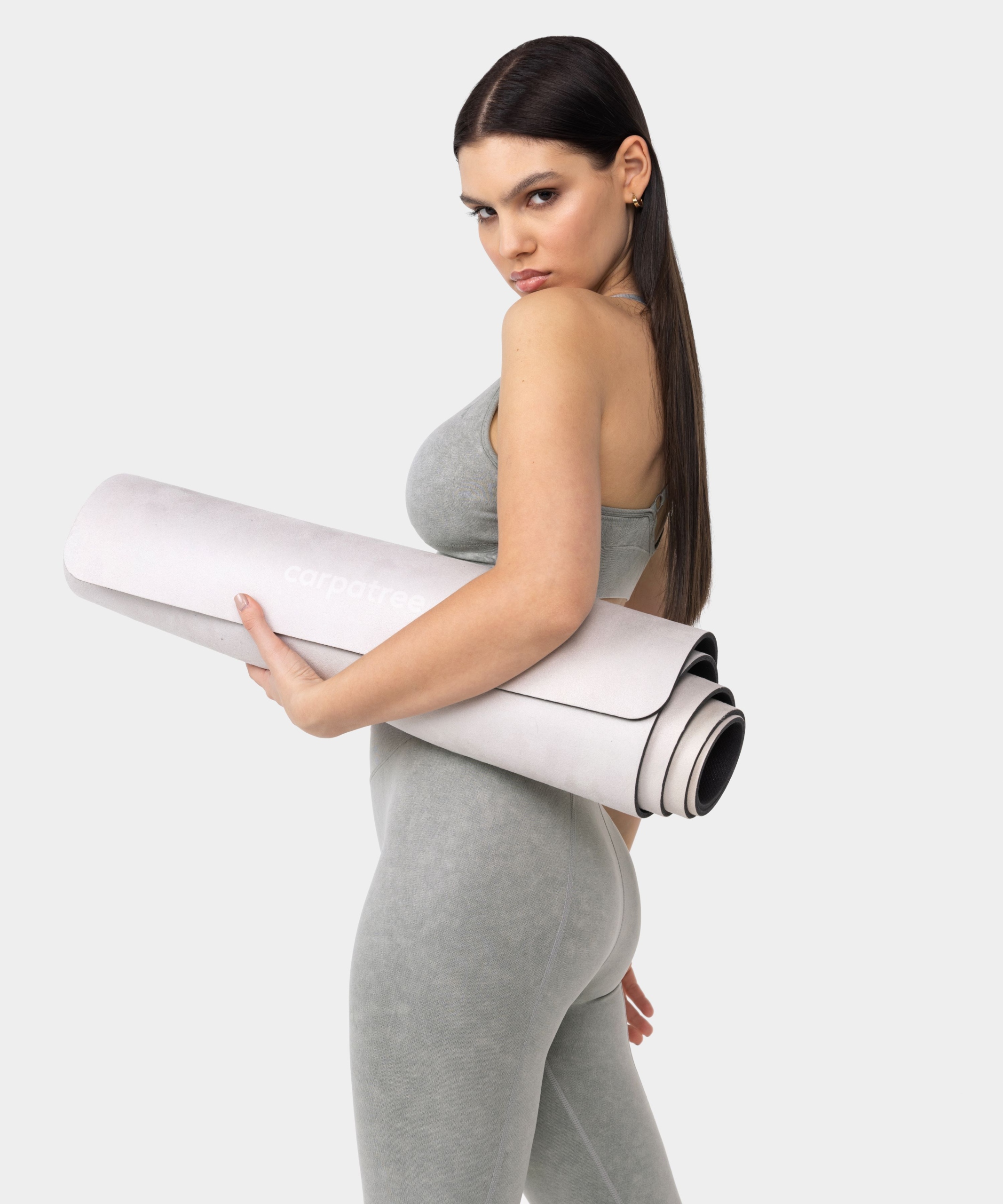 LEGGINSY GETRY NA PILATES JOGA STRETCHING SZARE - M Marka Carpatree