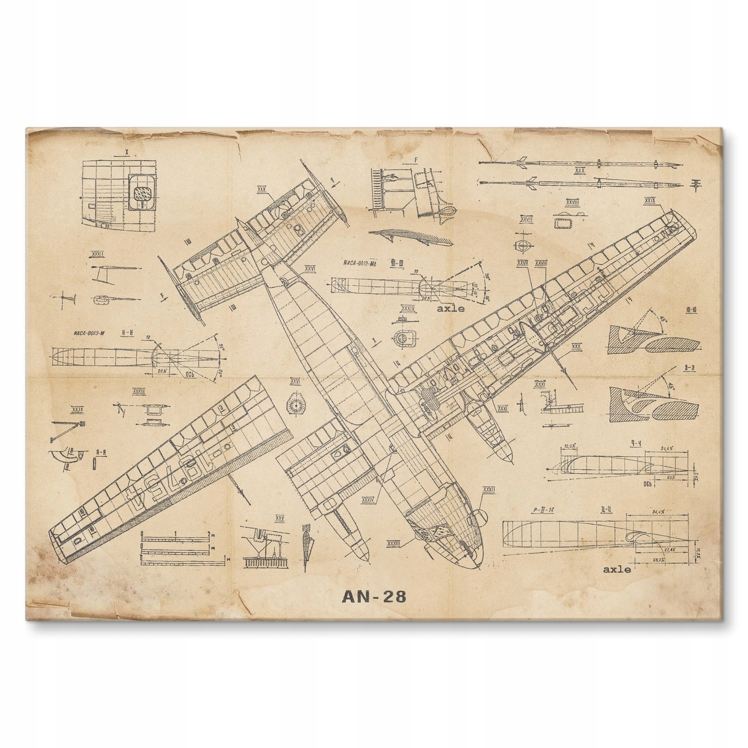 Kovový plakát Letadlo AN-28 pro fanouška Dárek 22 x 31 cm
