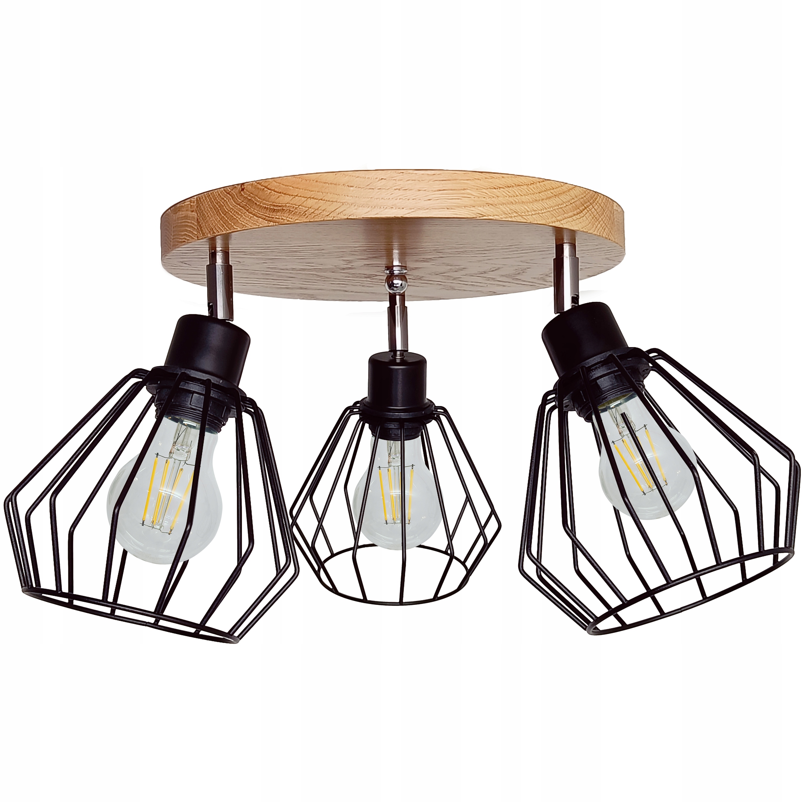 Závěsné stropní svítidlo Diana lustr loft dřevěný Dub 3x diamant Stylová