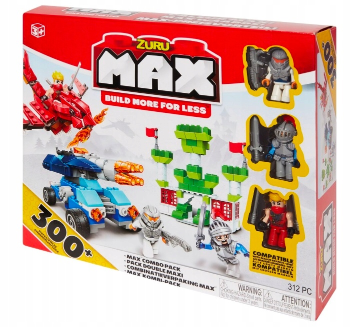 ZURU MAX KLOCKI KONSTRUKCYJNE 3 FIGURKI 312 el. Typ klocki konstrukcyjne