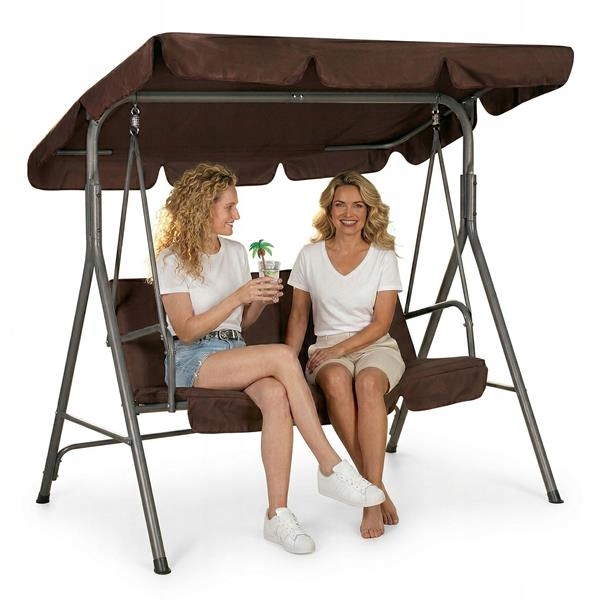 Zahradní houpačka 3-místná, volně stojící, ocelová, hnědá MultiGarden