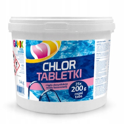 Tabletki Chlor Do Basenu Chemia Basenowa 5kg Maxi Tabs Duże 25x 200g Gamix