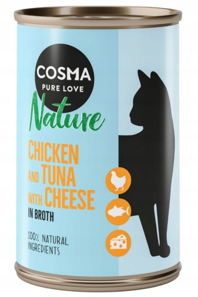 Balíček Cosma Nature, Kuře a tuňák se sýrem 12 x 140 g