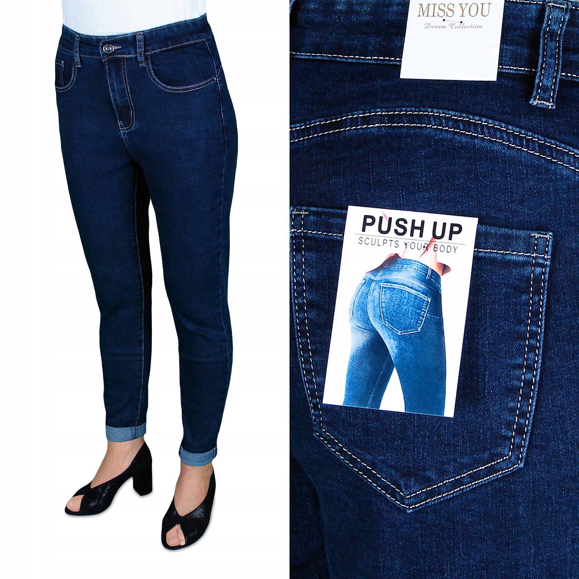 

Spodnie Damskie Jeans Wyszczuplające 46 90-98 cm