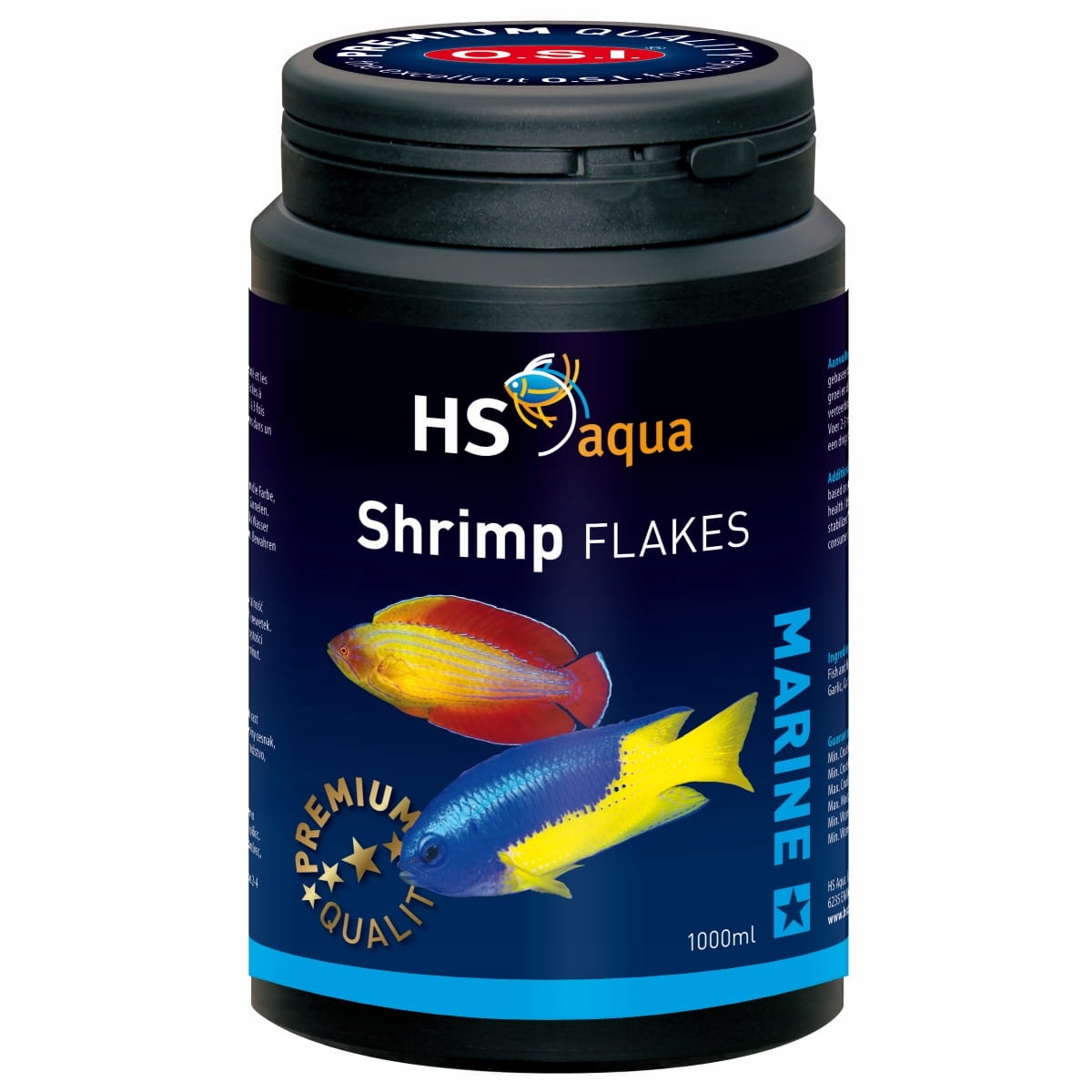 Levně Osi Hs Aqua Marine Shrimp Flakes 1000ML 190g Krmivo Pro Ryby O.s.i.