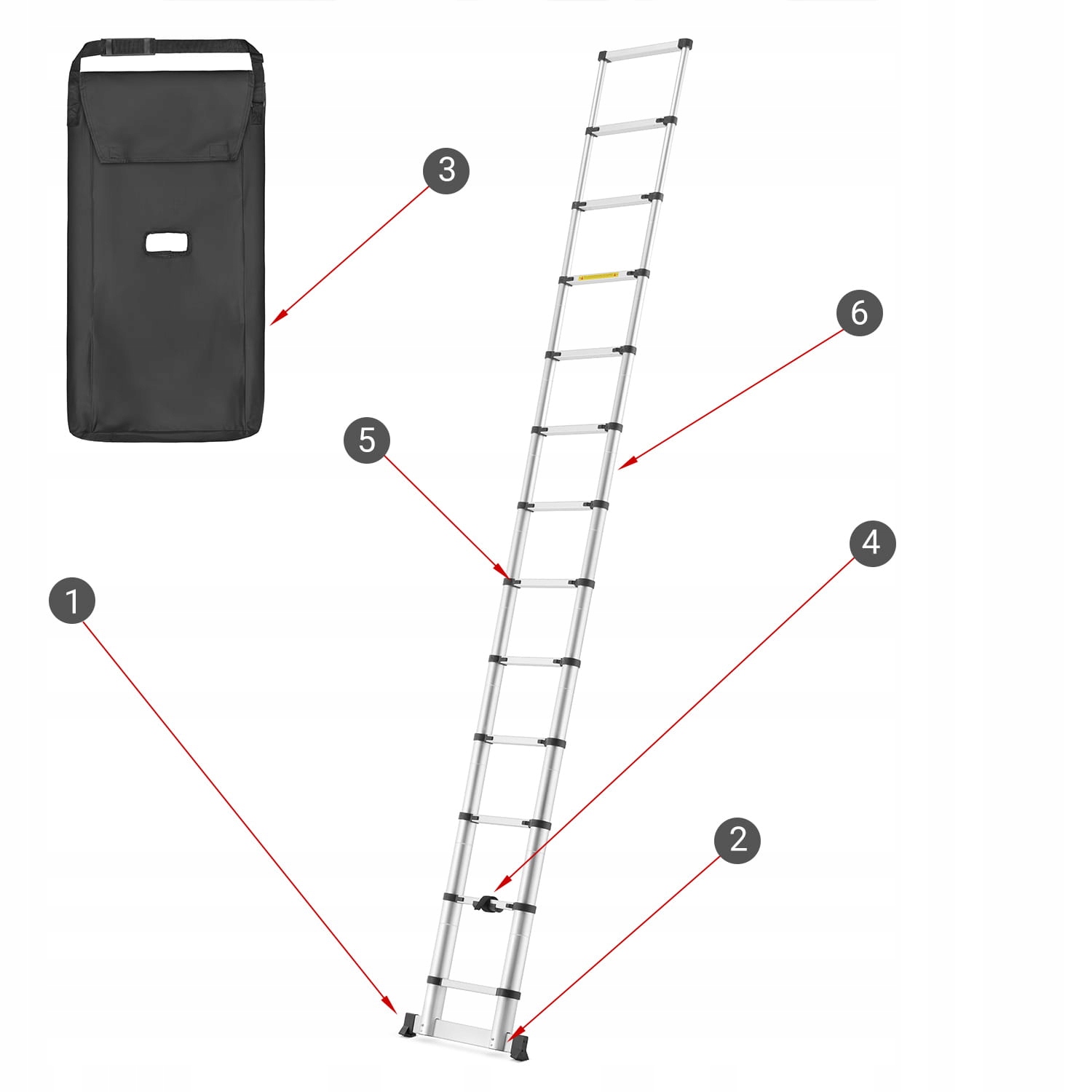 Drabina aluminiowa teleskopowa składana przystawna rozsuwana HIGHER 3,8m — 24