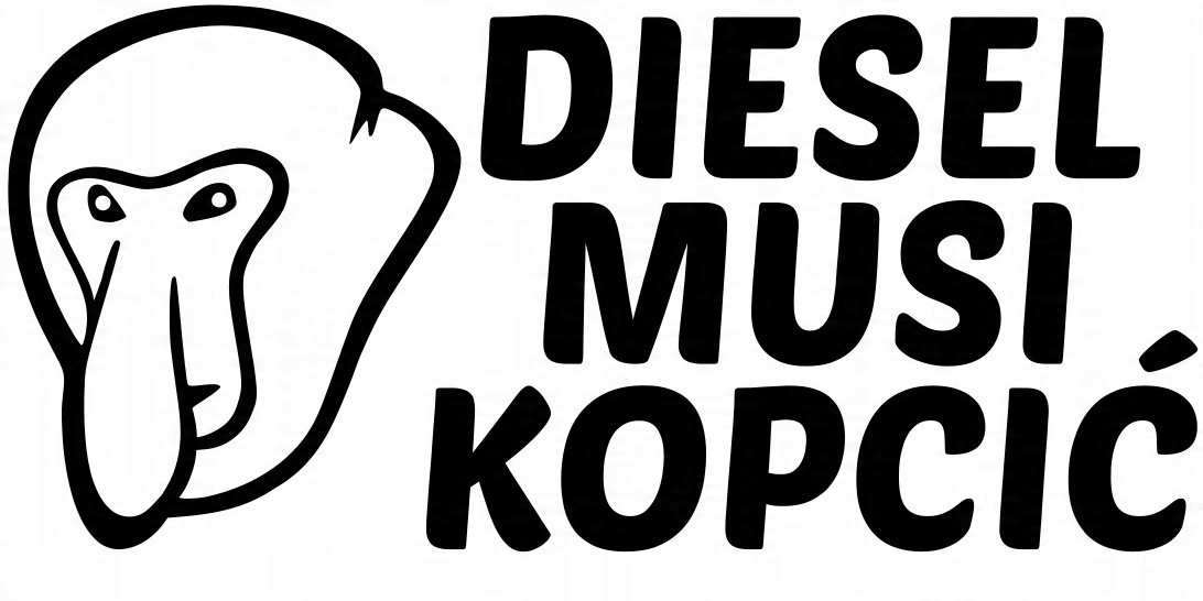 

Naklejka Nosacz Janusz Diesel musi kopcić 16x7,5cm