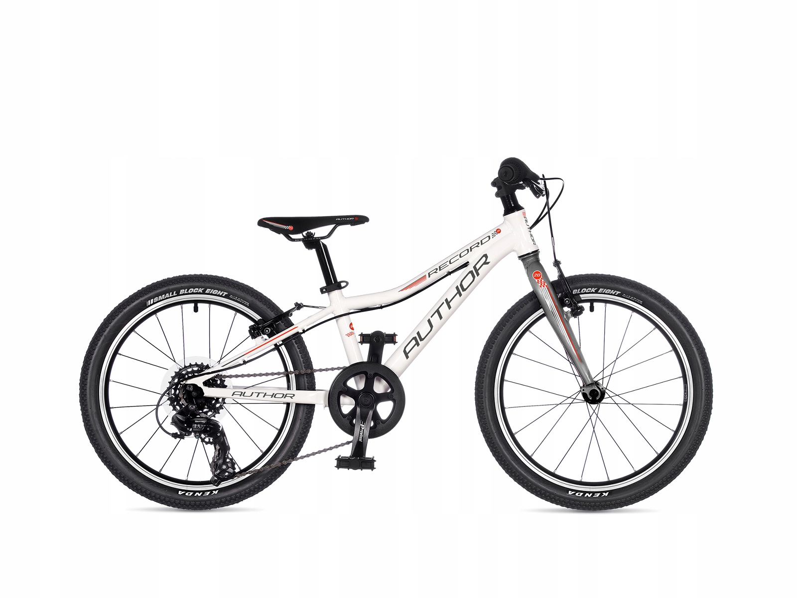 Rower dziecięcy lekki, aluminiowy Author Record 20" biało grafitow rama 10"