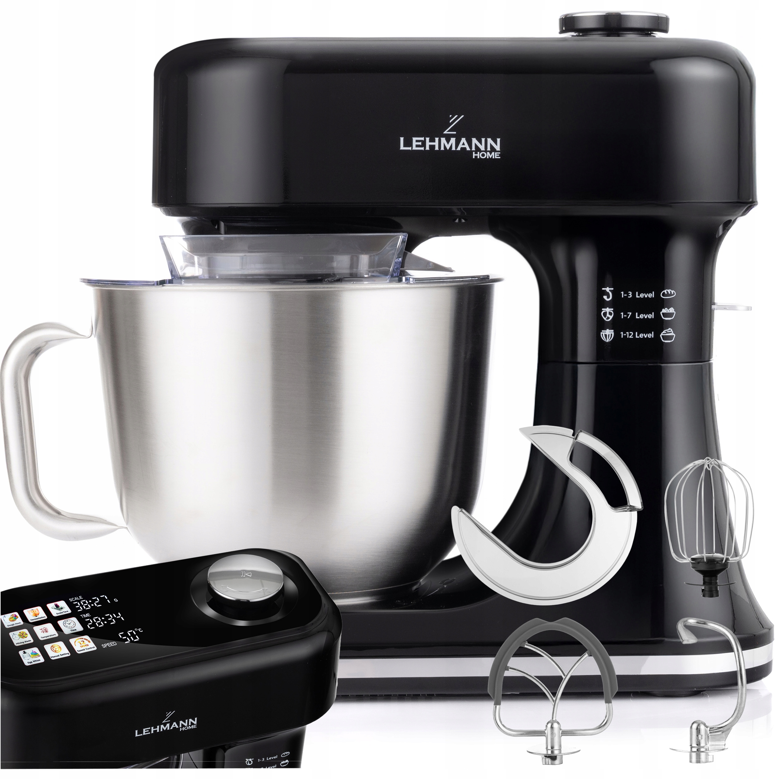 Robot Planetarny Kuchenny Mikser Z Wagą Podgrzewana Misa Do 45C Panel Led