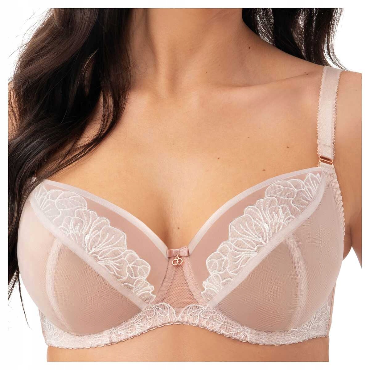 Gorsenia Měkká podprsenka s výšivkou Daniela 902 béžová 90D