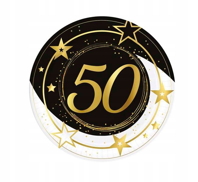 

Talerzyki Papierowe 50 Lat Urodziny 23 CM 6 Szt