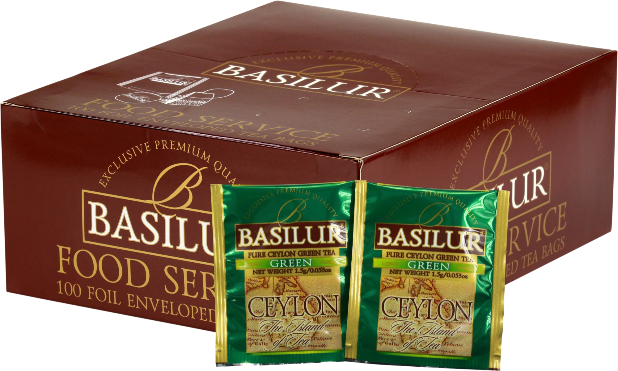 Levně Čaj zelený Basilur Green, expresní, Svěží Chuť HoReCa 100 ks