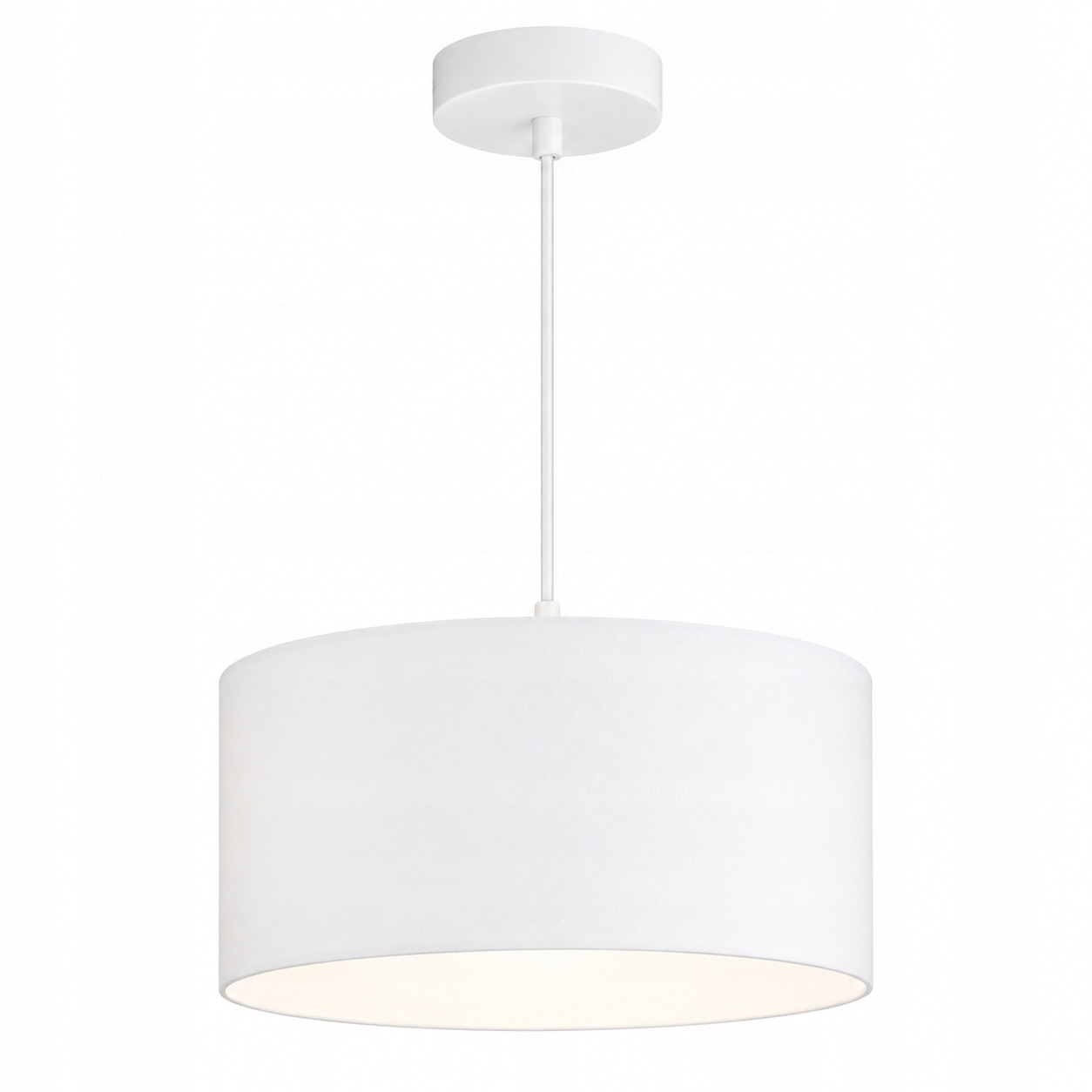 Klasická Závěsná Lampa Lustr Válec Stínidlo Led Bílá