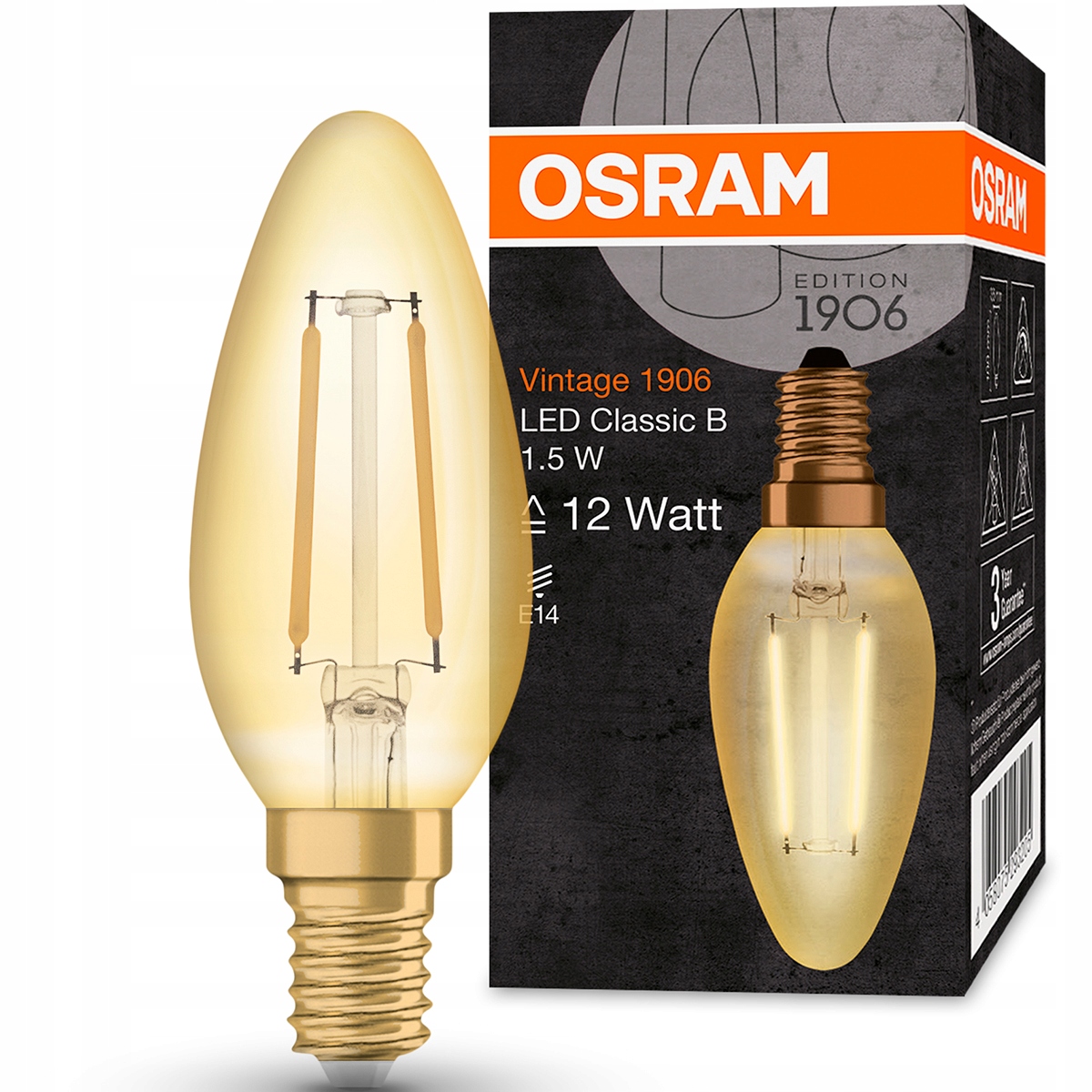 

Żarówka Dekoracyjna Led E14 B35 1,5W 2400K Osram