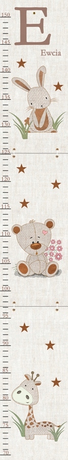 ZWIERZĄTKA miarka wzrostu Z IMIENIEM DZIECKA płyta HDF Marka inna marka