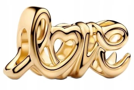 Přívěsek Pandora Ve Tvaru Ručně Psaného Nápisu Love 763055C00 Zlatý