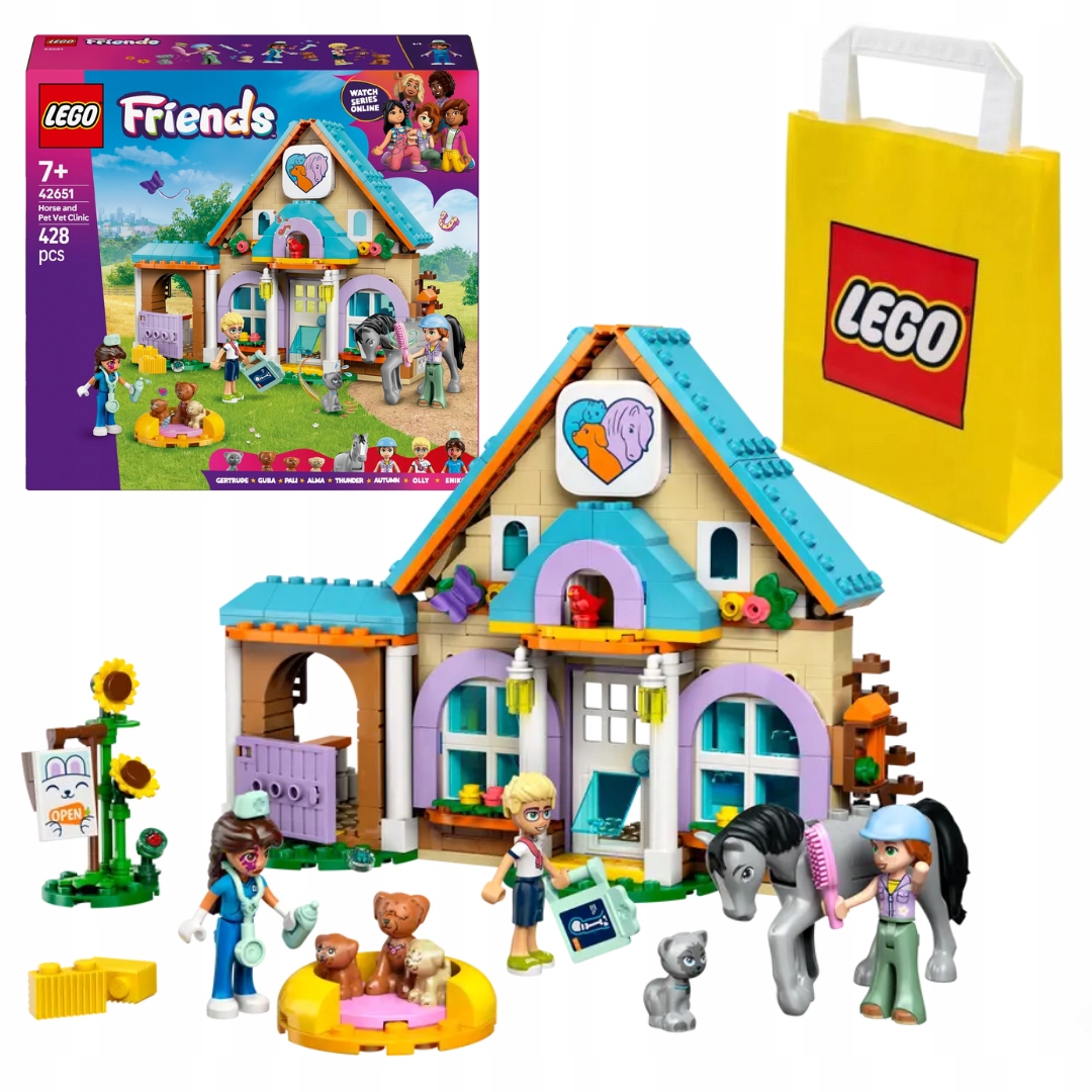 Lego Friends 42651 Kůň a léčebna pro zvířata Veterinář Zvířata Stáj