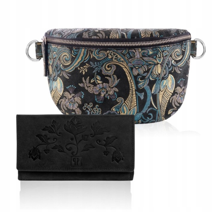 Dámská Kožená Peněženka Velká a Kožená Taštička Vintage dárková sada