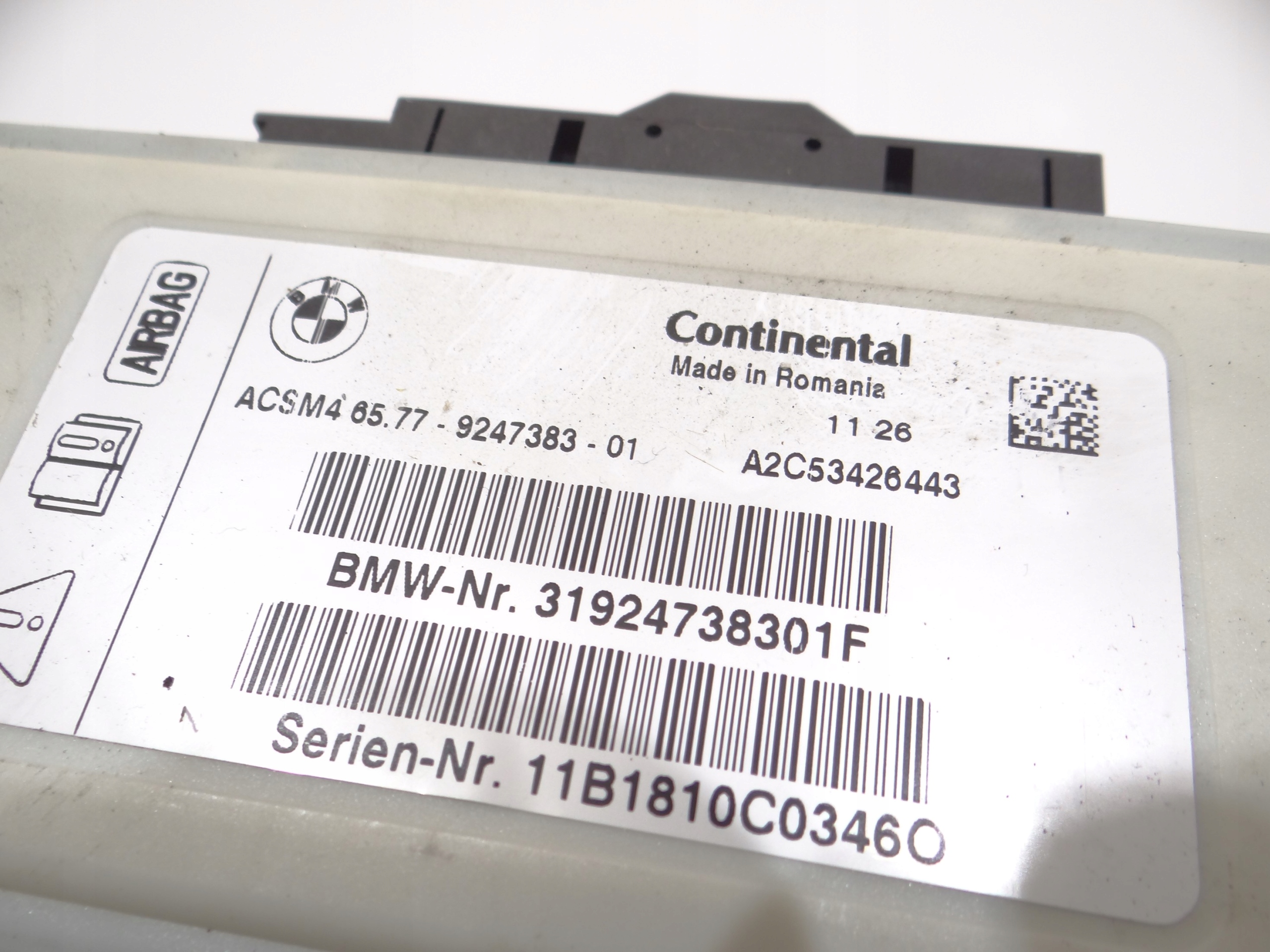 modulo SENSOR airbag POWIETRZNYCH BMW X3 F25 9247383
