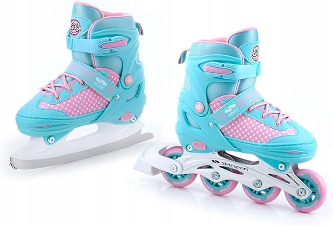 Lily Rolki Łyżwy Regulowane Smj Sport Niebieski Różowy Rozmiar 34-37
