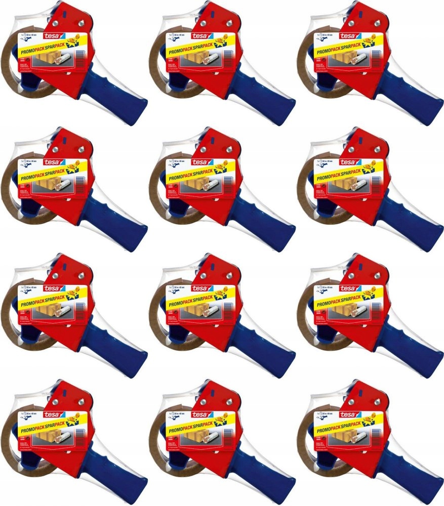 Dyspenser do taśm pakowych podajnik + taśma 48x50 TESA STANDARD x 12 sztuk