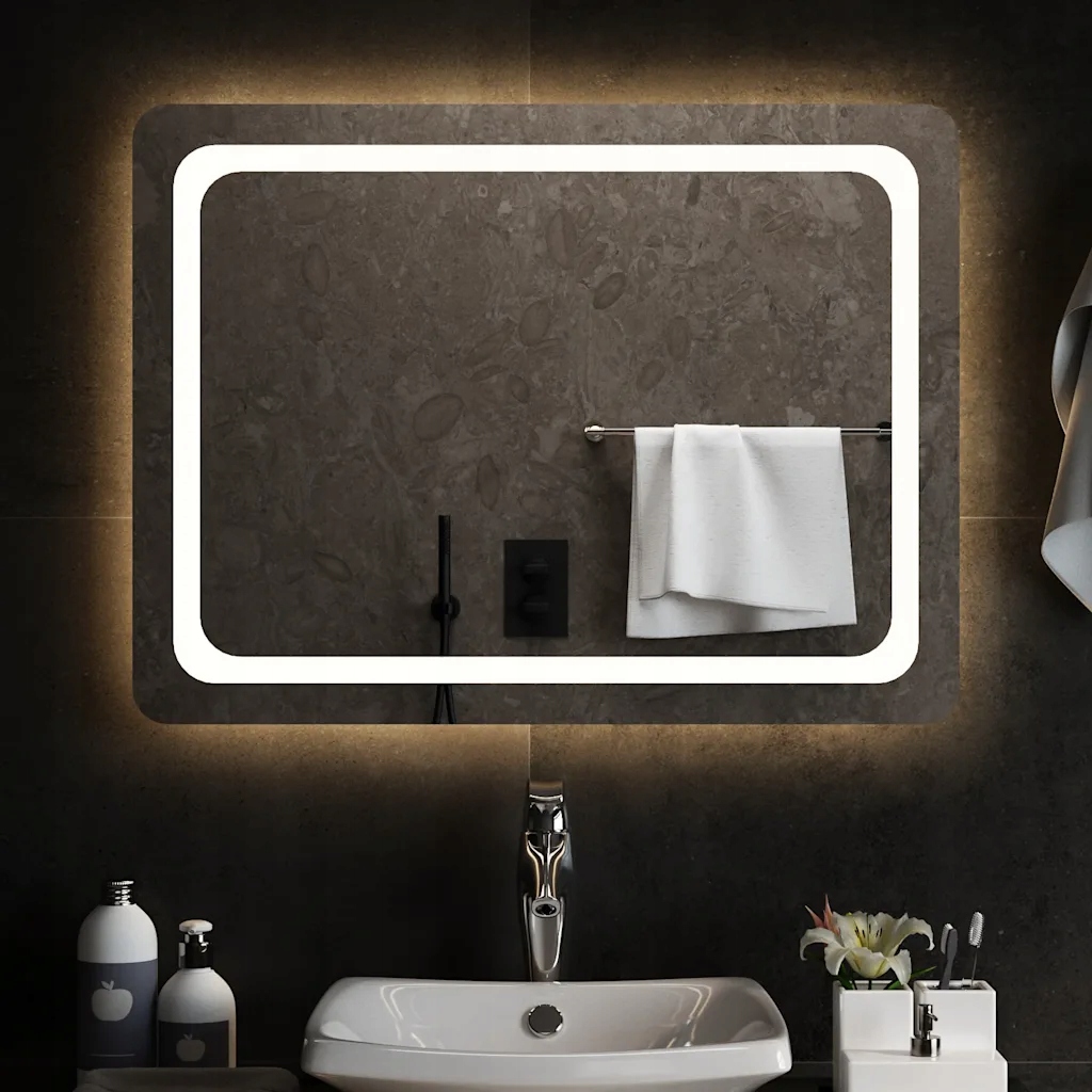 Koupelnové zrcadlo s Led osvětlením 80x60 cm Čirá 151787