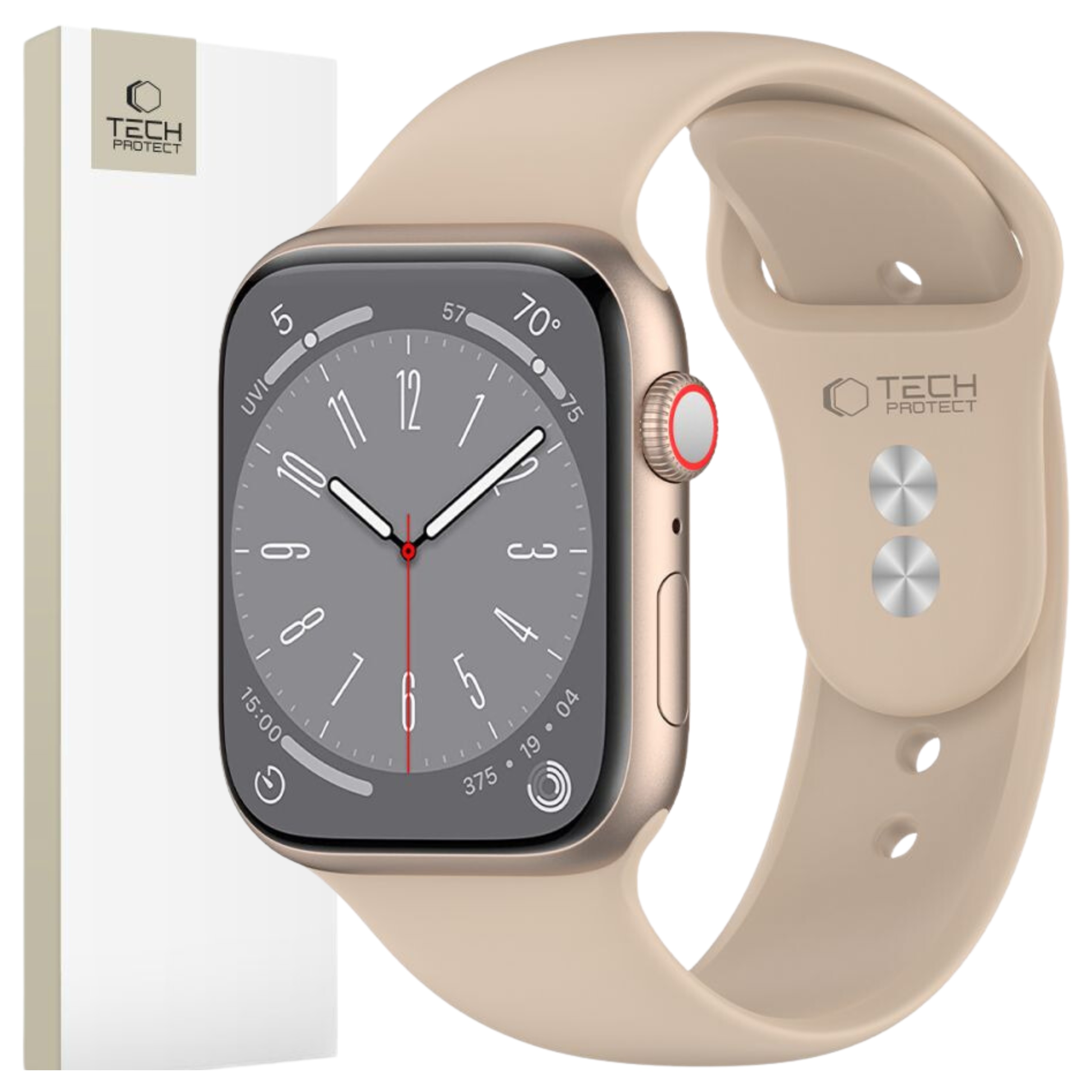 Tech-protect Pasek Silikonowy Do Apple Watch 6 7 8 9 10 Se Ultra 1 2 44 45
