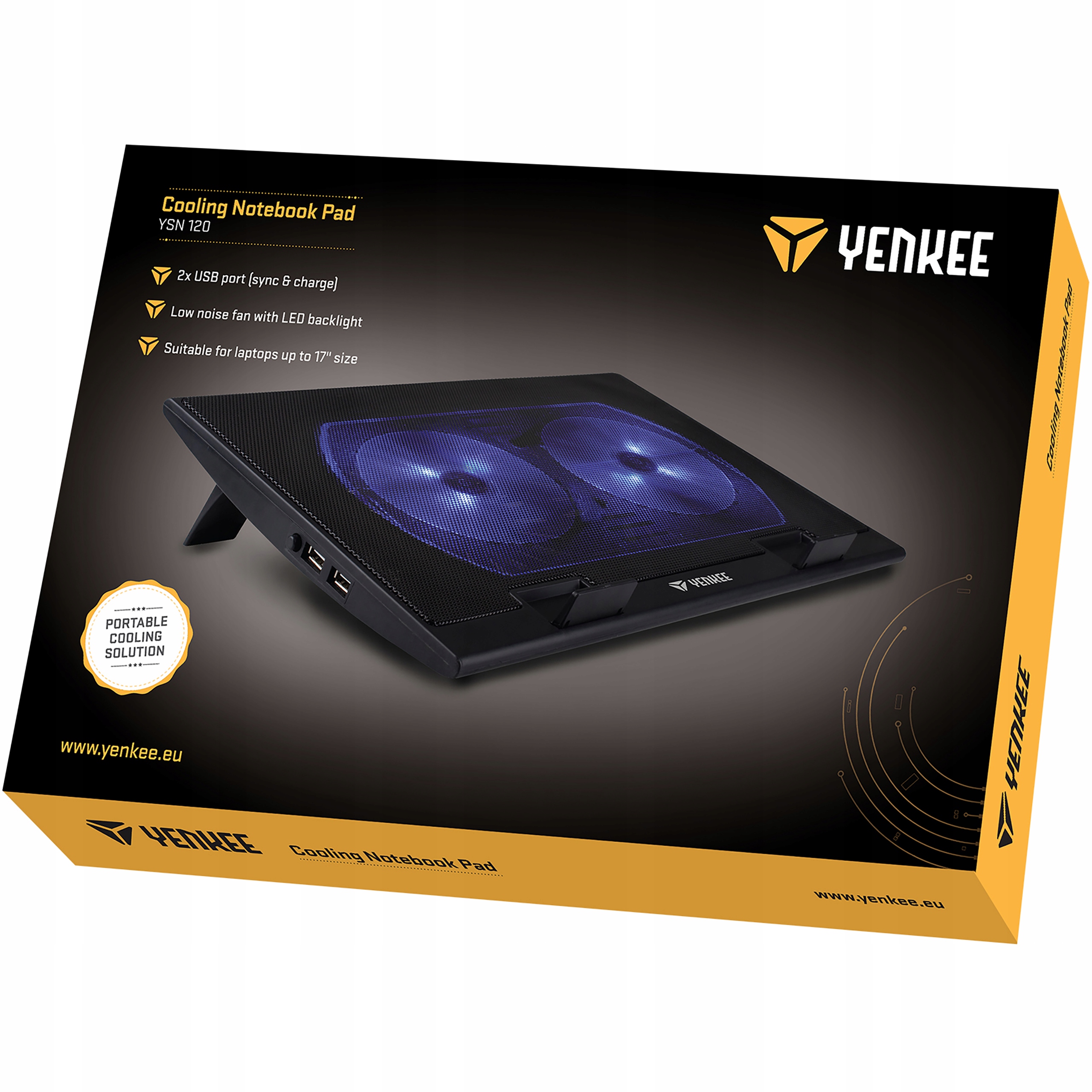 Podstawka Chłodząca Pod Laptopa Notebooka 2xUSB Podświetlana Yenkee YSN 120