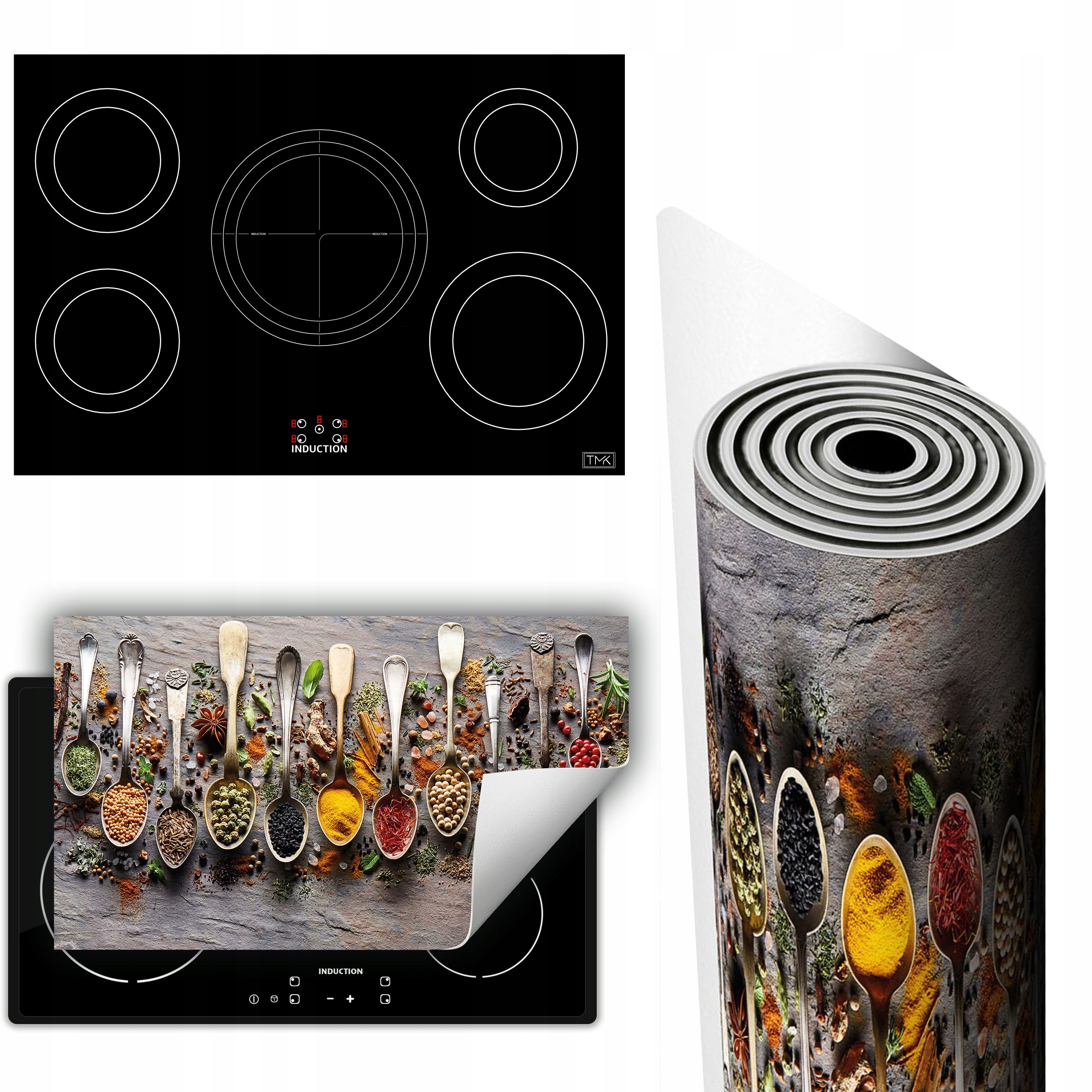 Vinylová Podložka Na Ochranu Kuchyňské Desky 90x52 koření lžíce