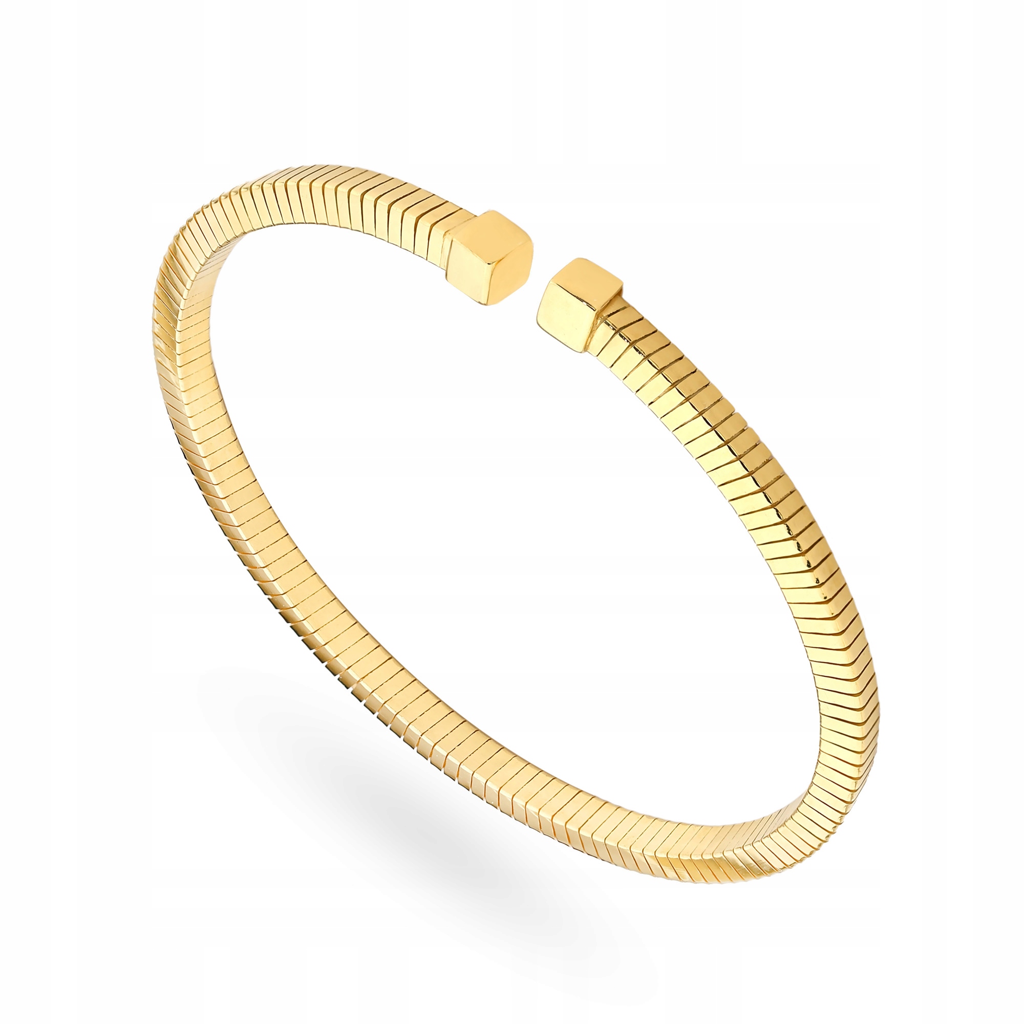 Stříbrný Pozlacený Náramek Dámský Pevný pr 925 Zmijka Bangle Krabička