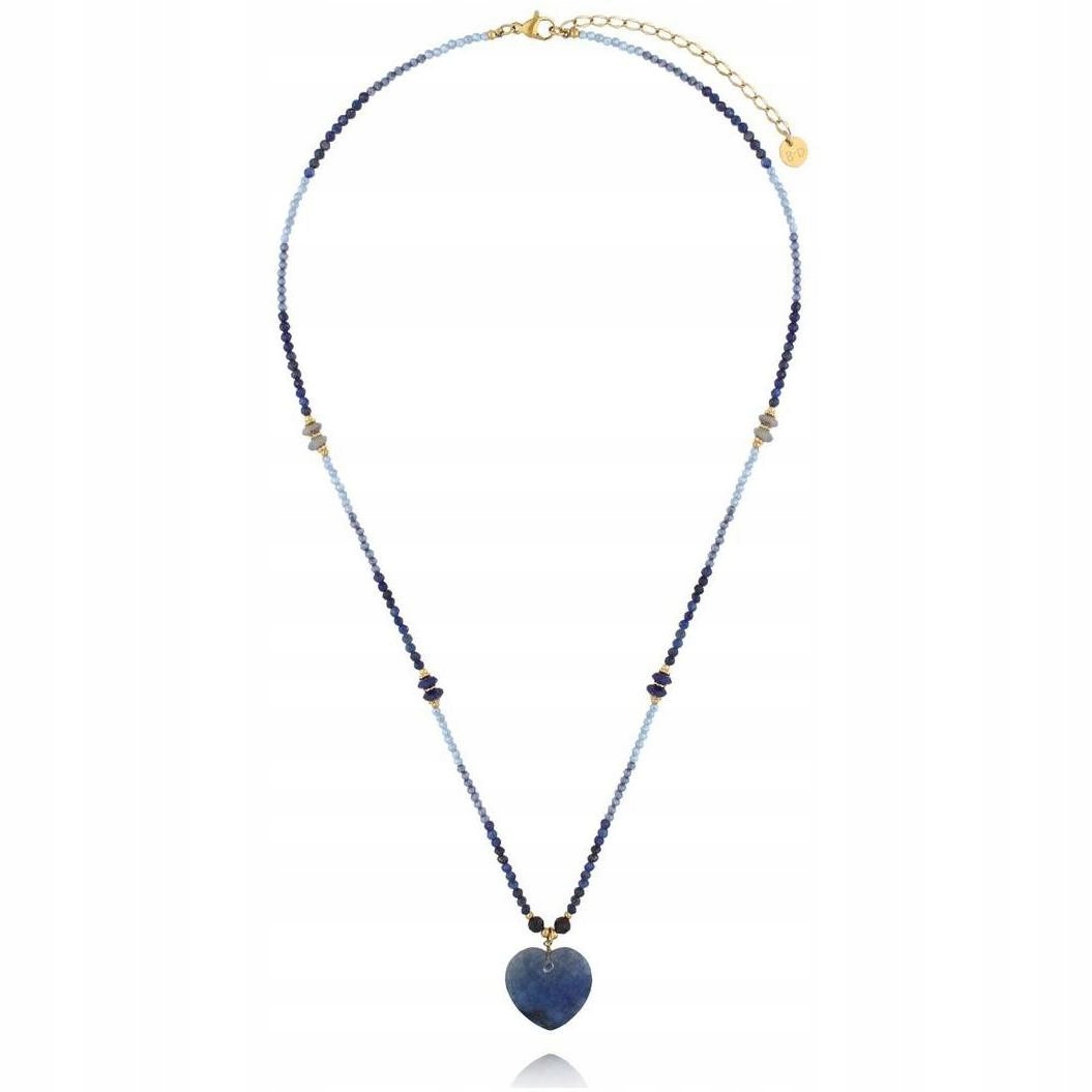 Náhrdelník By Dziubeka modré srdce jadeit 56 cm