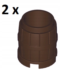 

Lego Dark Brown Barrel 2 x 2 x 2 Beczka 2489 2szt