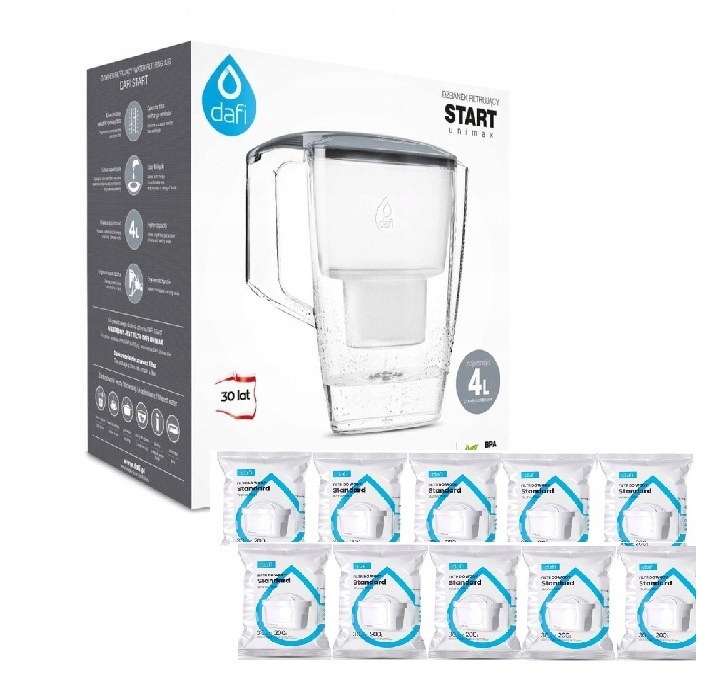 Dzbanek filtrujący Dafi Start 4 l srebrny/szary 10 x filtr