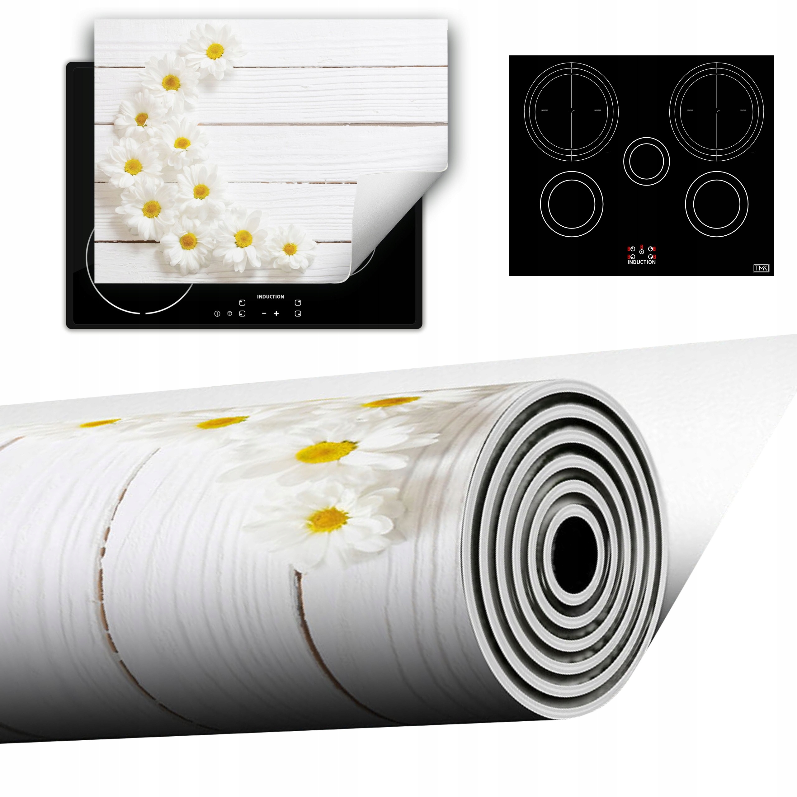 Vinylová Podložka Do Kuchyně Více Místa 70x52 bílá dřevo