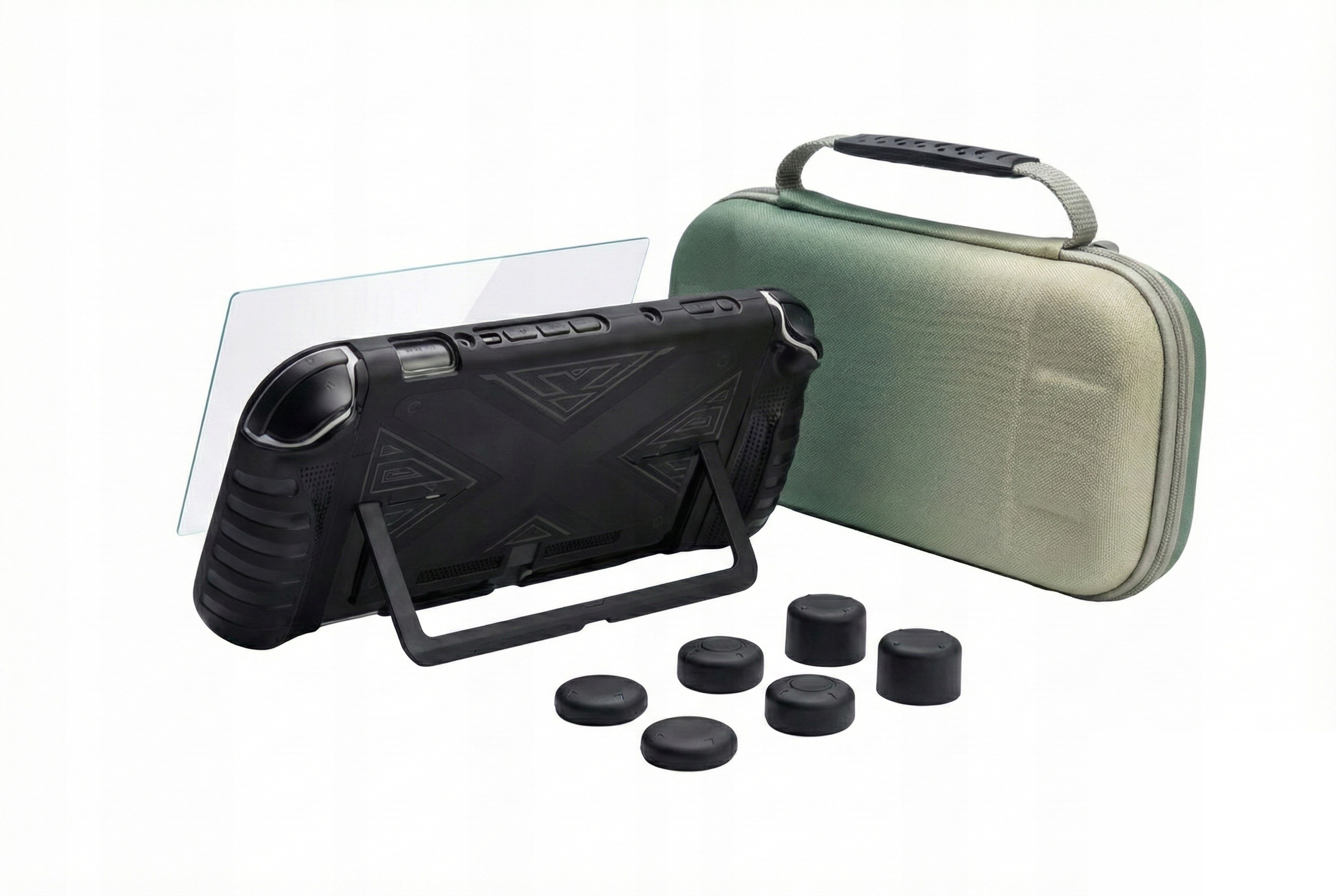 ZESTAW 4w1 ETUI POKROWIEC NINTENDO SWITCH 2 GRIP SZKŁA OCHRONNE NAKŁADKI