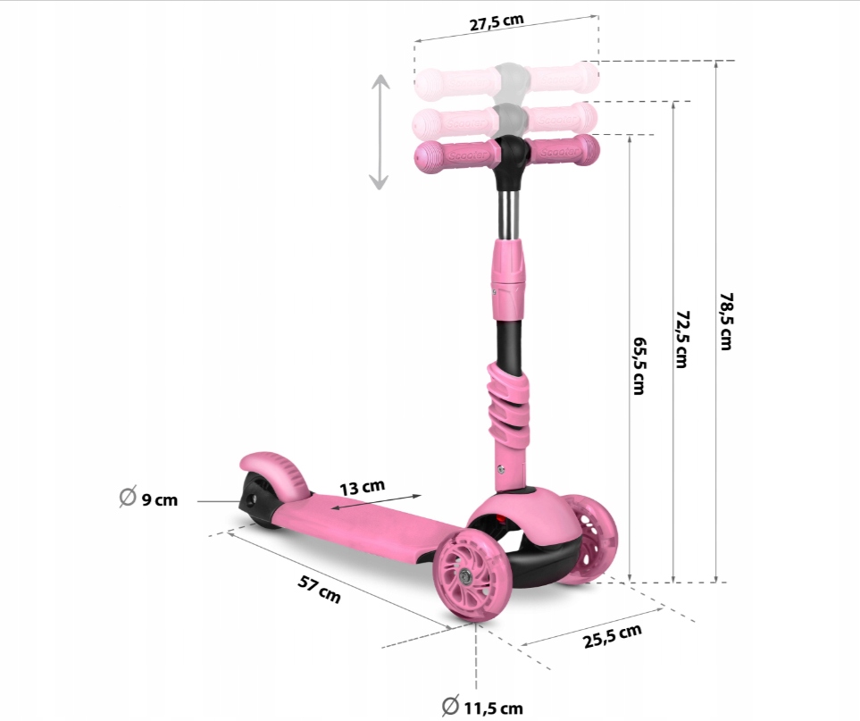 HULAJNOGA TRÓJKOŁOWA DLA DZIECI BALANSOWA 3w1 LED HULAJNOGA ŚWIECĄCE KÓŁKA Koła Kauczukowe