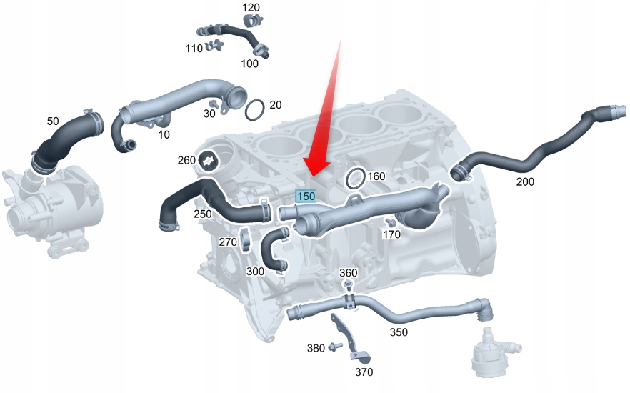 Hadice Chladicí Kapaliny Mercedes M264