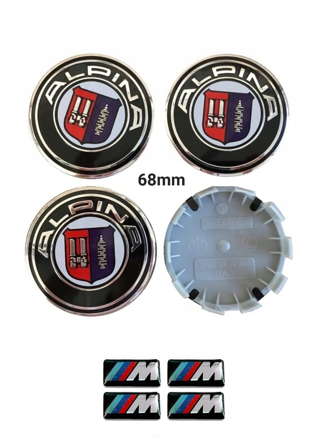 

Bmw Alpina Dekielki 68mm 4szt Naklejki M Power
