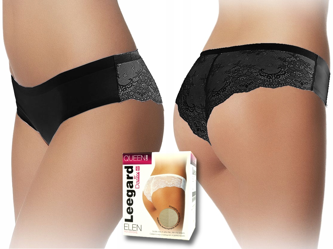 Kalhotky dámské kalhotky s elegantní krajkou Mikrofibra Darex Elen vel. XL, černé