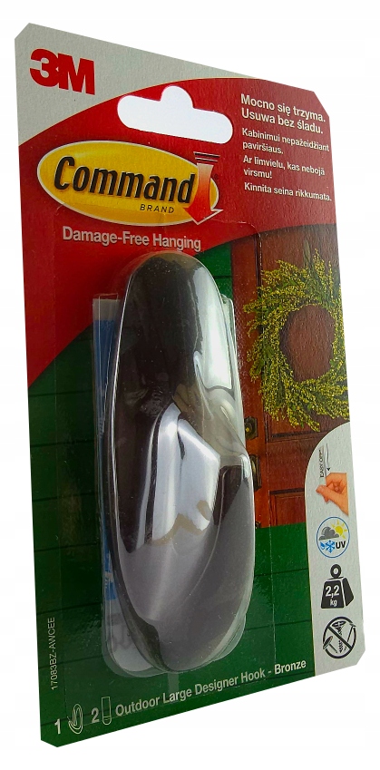 3M COMMAND SAMOPRZYLEPNY HACZYK DUŻY OUTDOOR 1SZT 2,2KG _ 17083BZ-AWCEE