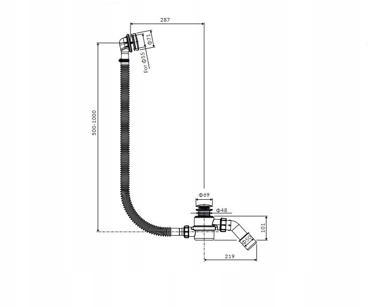 Syfon Wannowy Excellent 50 mm arin.3210wh Kod producenta ARIN.3210WH