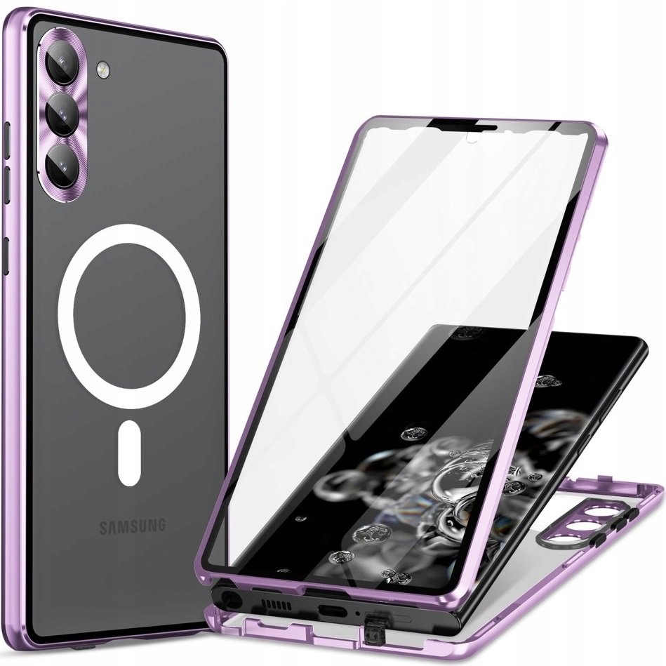 Magnetické Pouzdro Dual Glass pro Galaxy S23+ Plus s MagSafe, Kryt, sklo