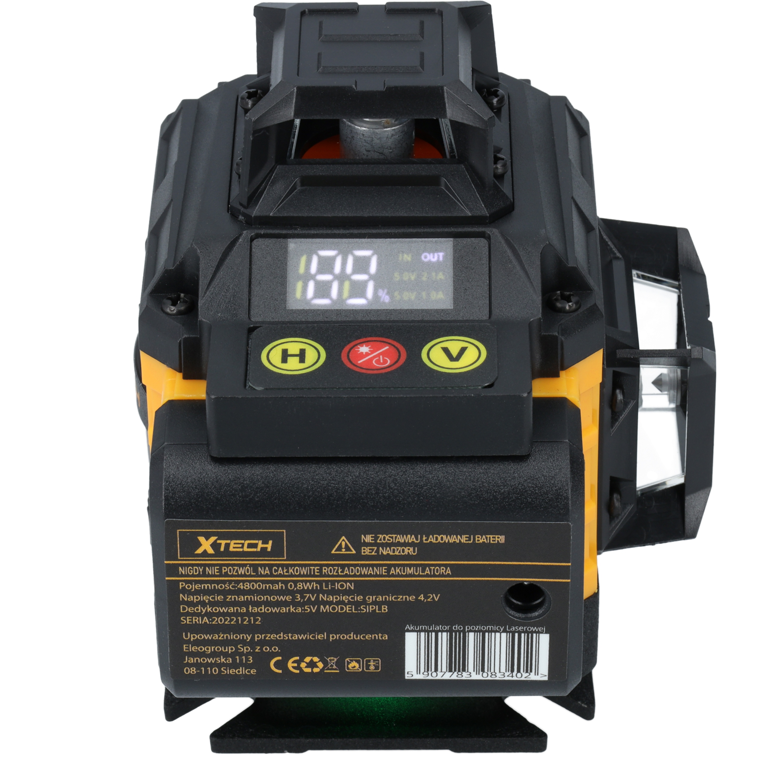 POZIOMICA LASEROWA XTECH 360° LASER KRZYŻOWY 4D Stopień ochrony IP54