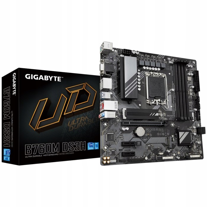 Gigabyte Mb Sc LGA1700 B760M DS3H, Intel B760, 4xDDR5, 2xDP, 1xHDMI, …