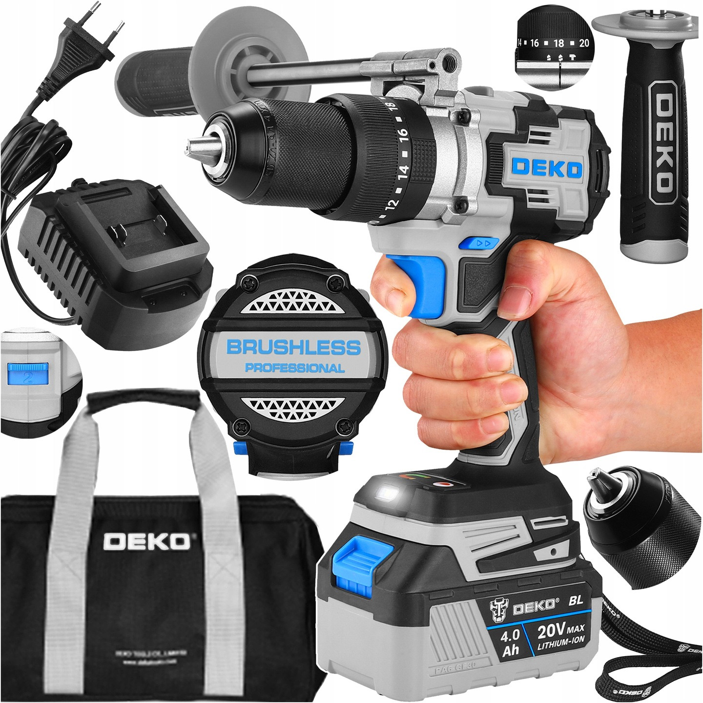 Wiertarko Wkrętarka Z Udarem Akumulatorowa 120 Nm Wiertarka Udarowa Deko