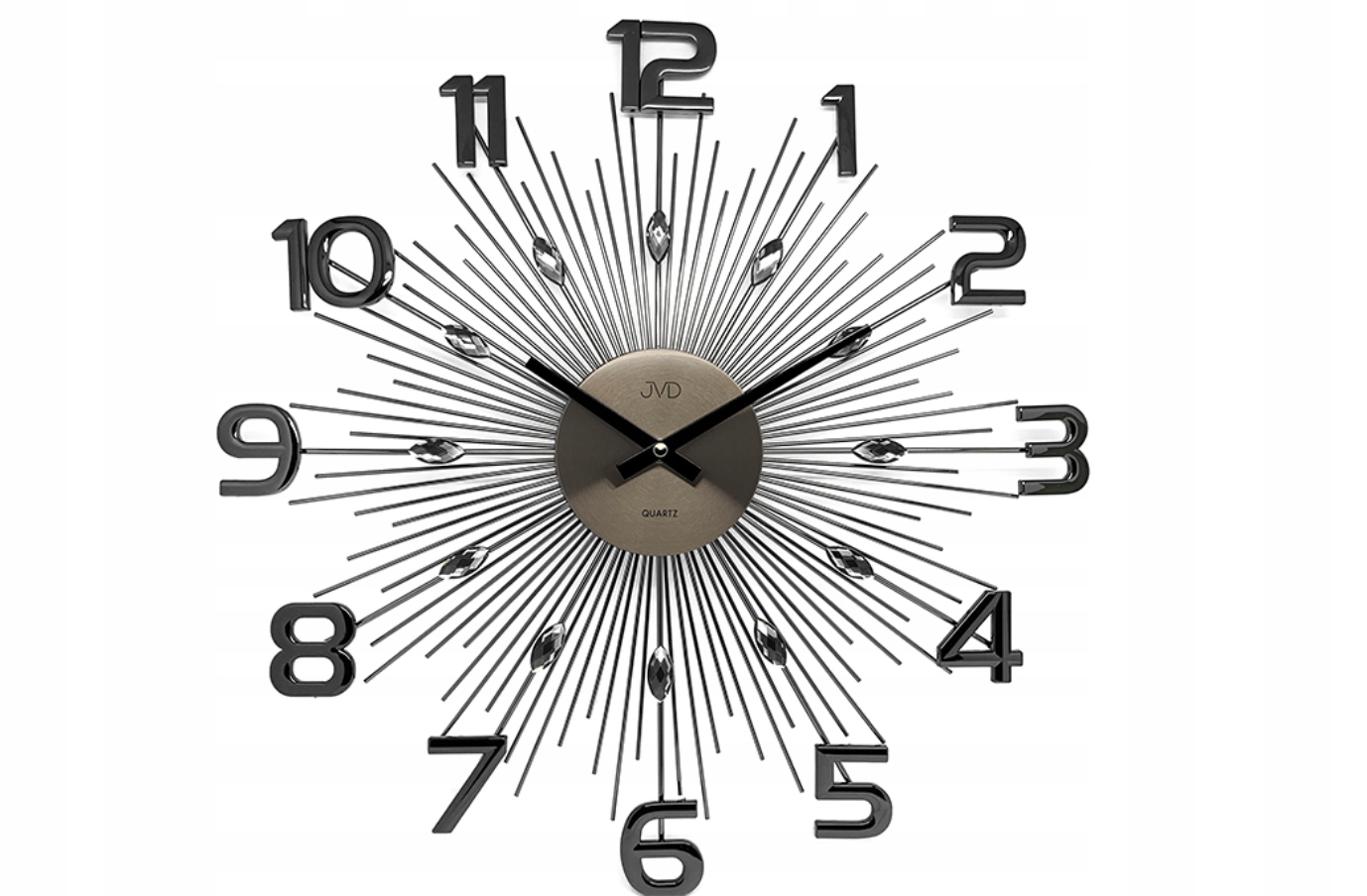 Nástenný hodinový strojček s kryštálikmi Jvd strieborný 49 cm