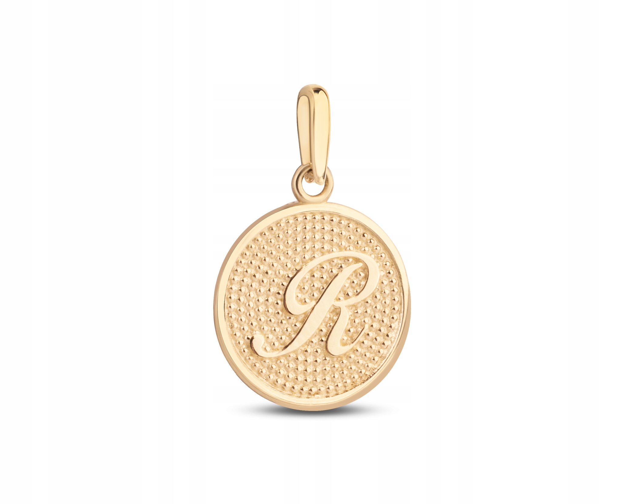 ZŁOTA WYJĄTKOWA ZAWIESZKA MEDALIK LITERKA R 585 Marka Goldmark