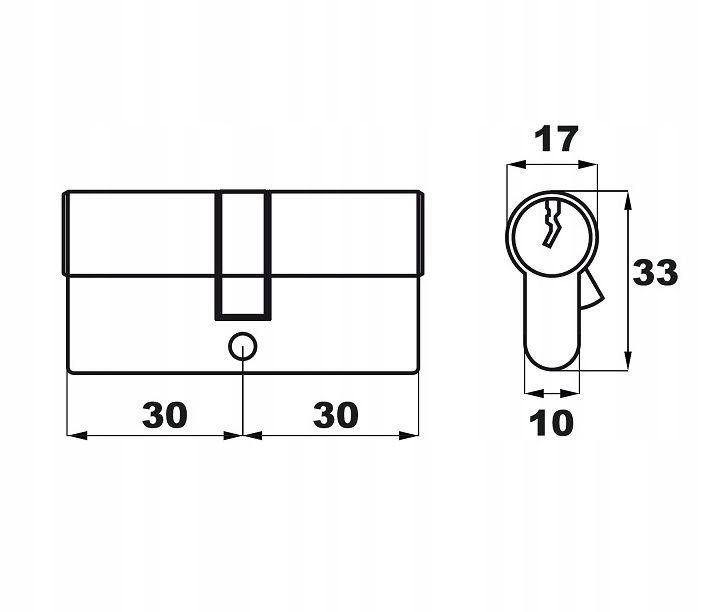 WKŁADKA DO ZAMKA 30/30MM DO DRZWI FURTKI CZARNA Marka Stalowo