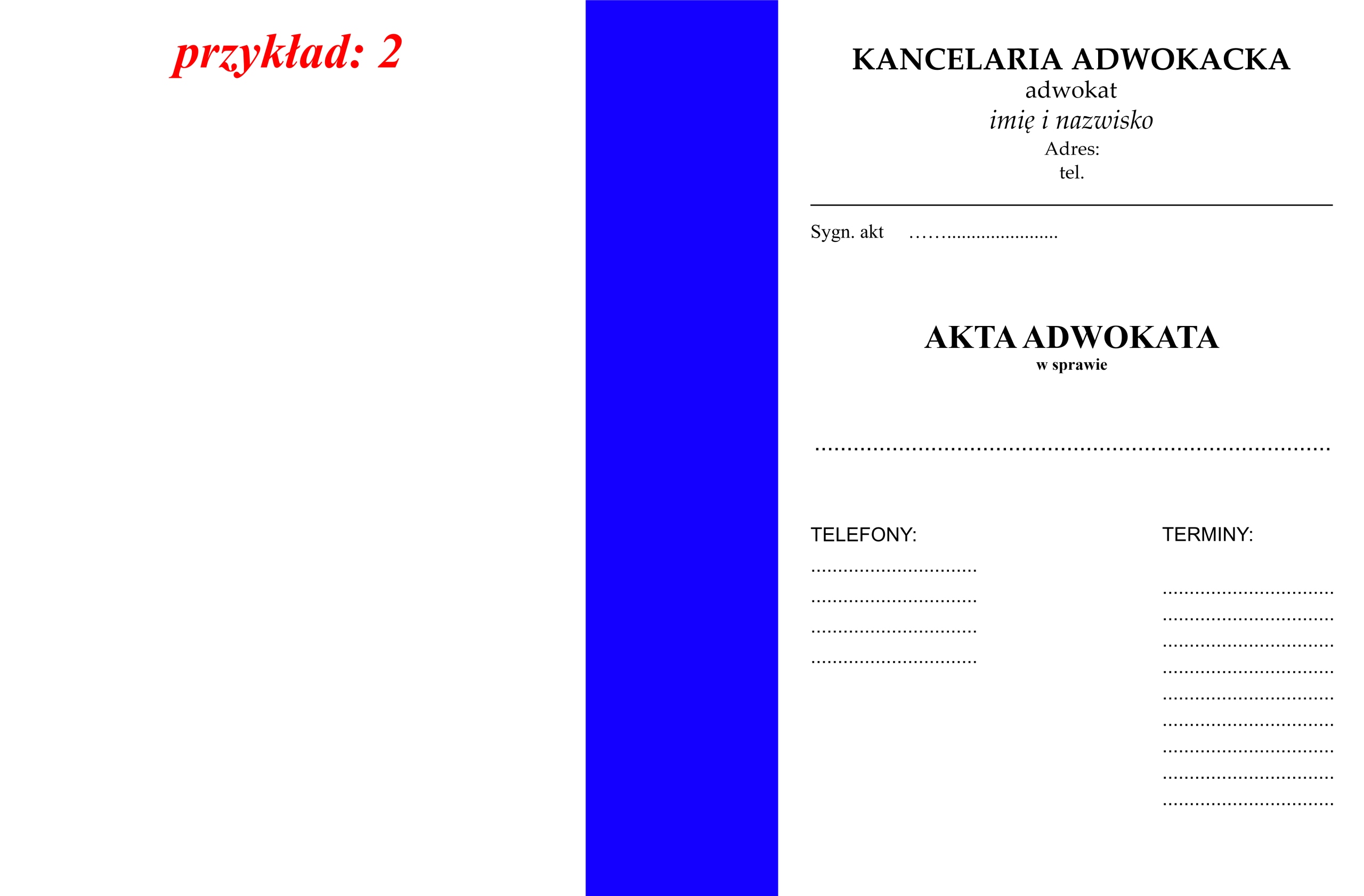 teczka okładka akta adwokackie radcowskie 200 szt EAN (GTIN) 5905386495547